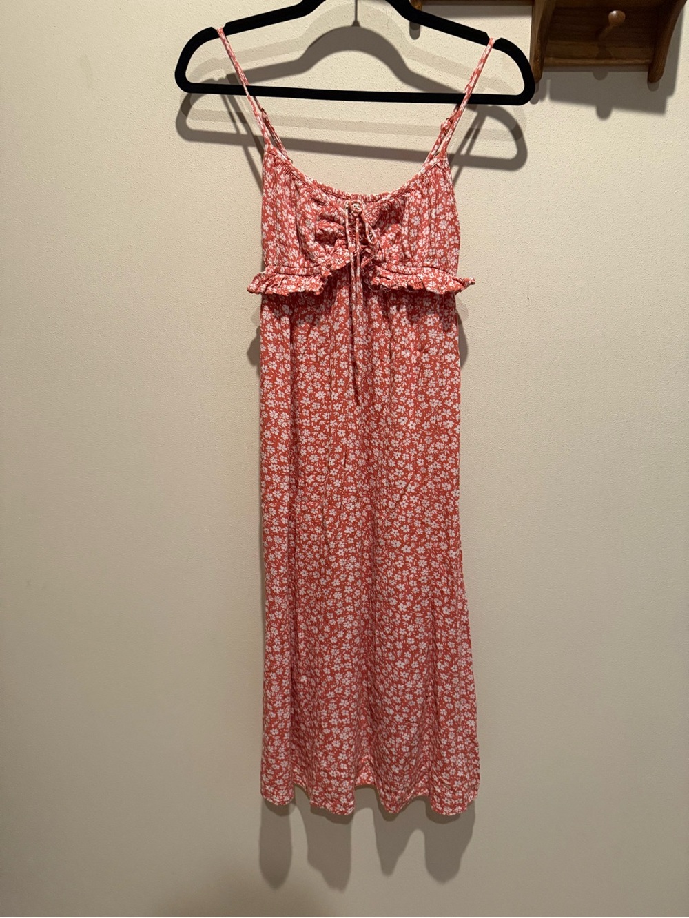 Billabong Coral and White Floral Tie-Front Sundress
